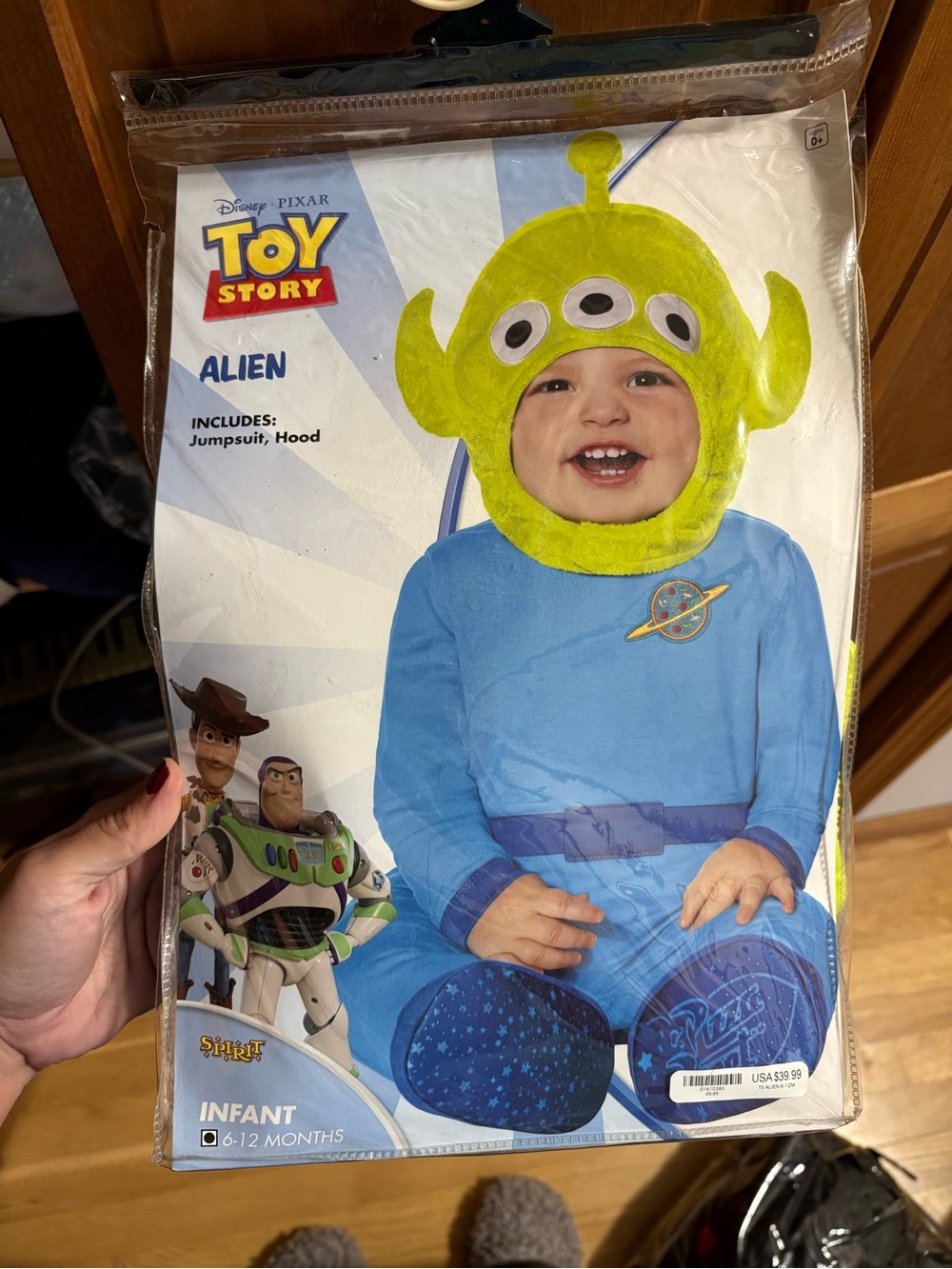 Disney Toy Story Alien Costume - Green and Blue Hooded Jumpsuit